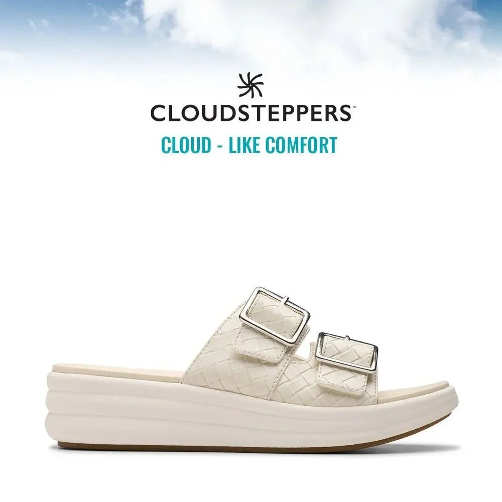 Clarks Cloudsteppers Drift Buckle Sandals Women’s Size 8 Sand platform chunky